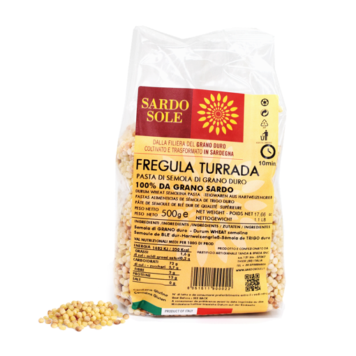 Picture of FREGOLA PASTA  "TURRADA" 100% SARDINIAN WHEAT gr. 500 - SARDO SOLE 