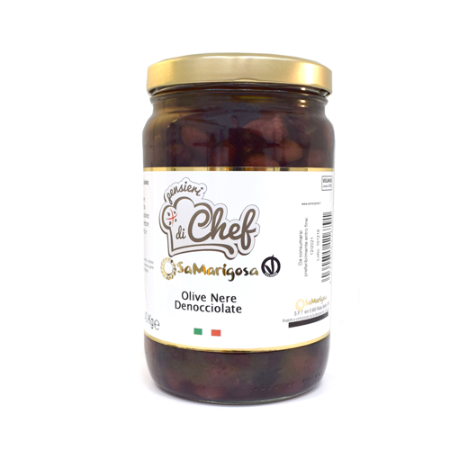 Picture of PITTED BLACK OLIVES IN OLIVE OIL  kg. 1,40 - SA MARIGOSA