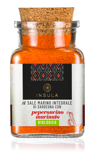 Picture of INSULA SARDINIAN WHOLE SEASALT WITH ORGANIC CHILI PEPPERS - 140 GR.