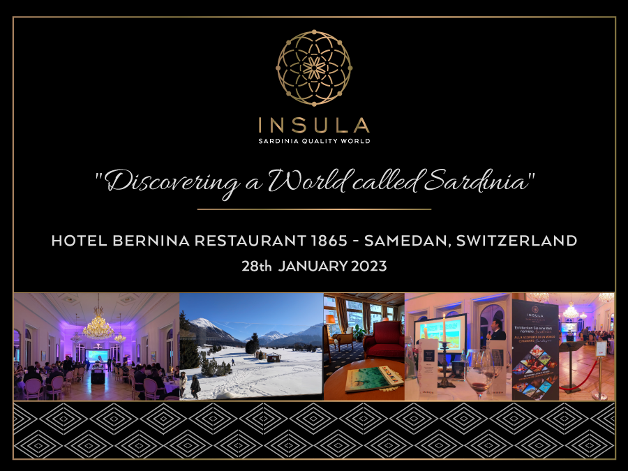 "Discovering a World called Sardinia" Insula at Hotel Bernina 1865 restaurant  Samedan, Switzerland - 28th January 2023
